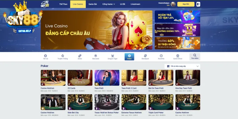 Chương trình khuyến mãi tại Casino Sky88